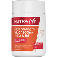 High Strength Vit C 1200mg + B12 + B5 - Health 2000