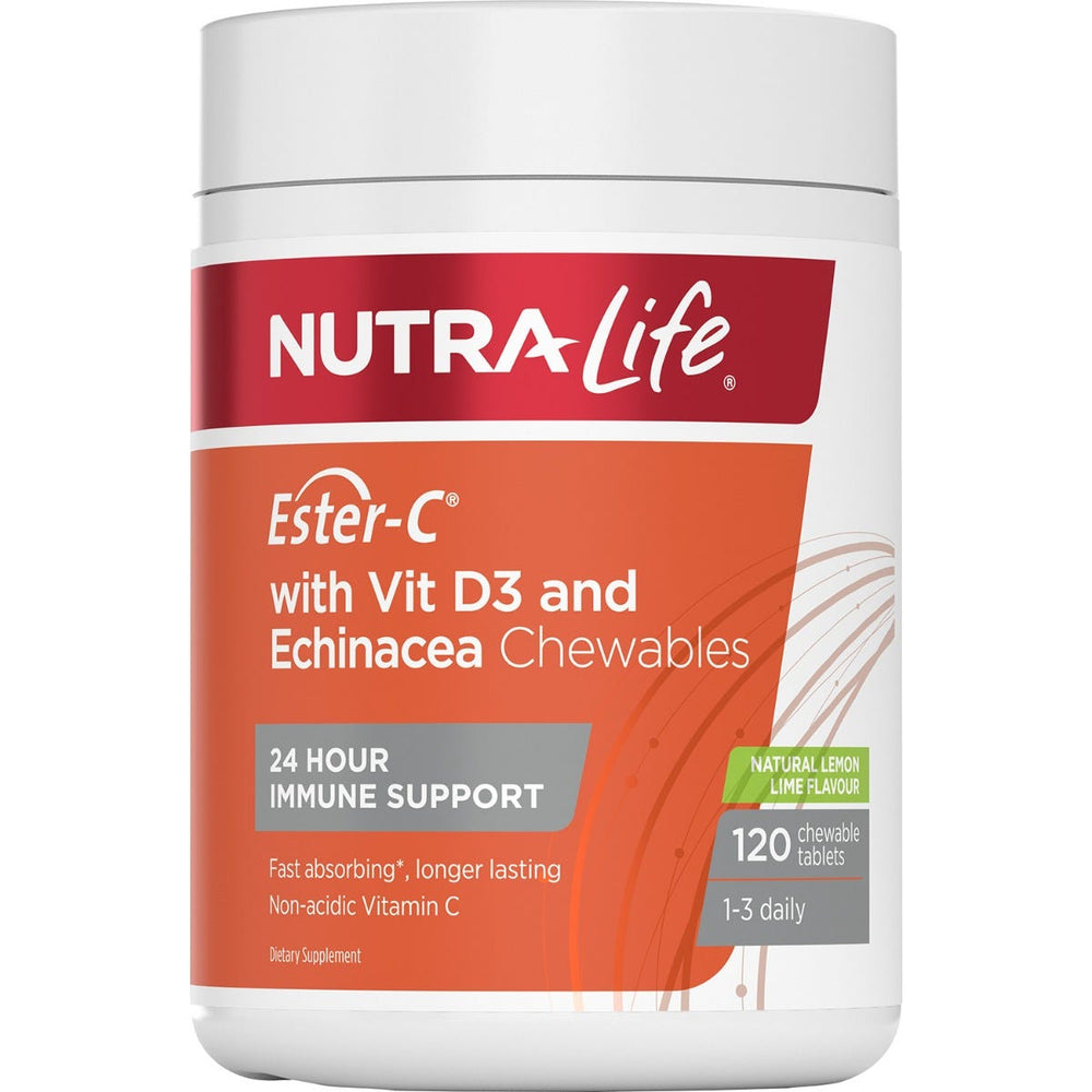 Ester C with Vit D3+Echinacea Chewables - Health 2000